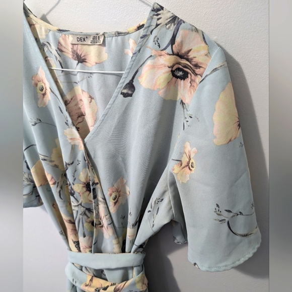 Dex Baby Blue Floral Wrap Dress - Picture 6 of 10